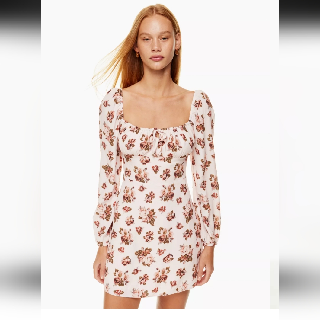 Nwt Aritzia Sunday Best Delilah Floral Pink Dress, Size Small